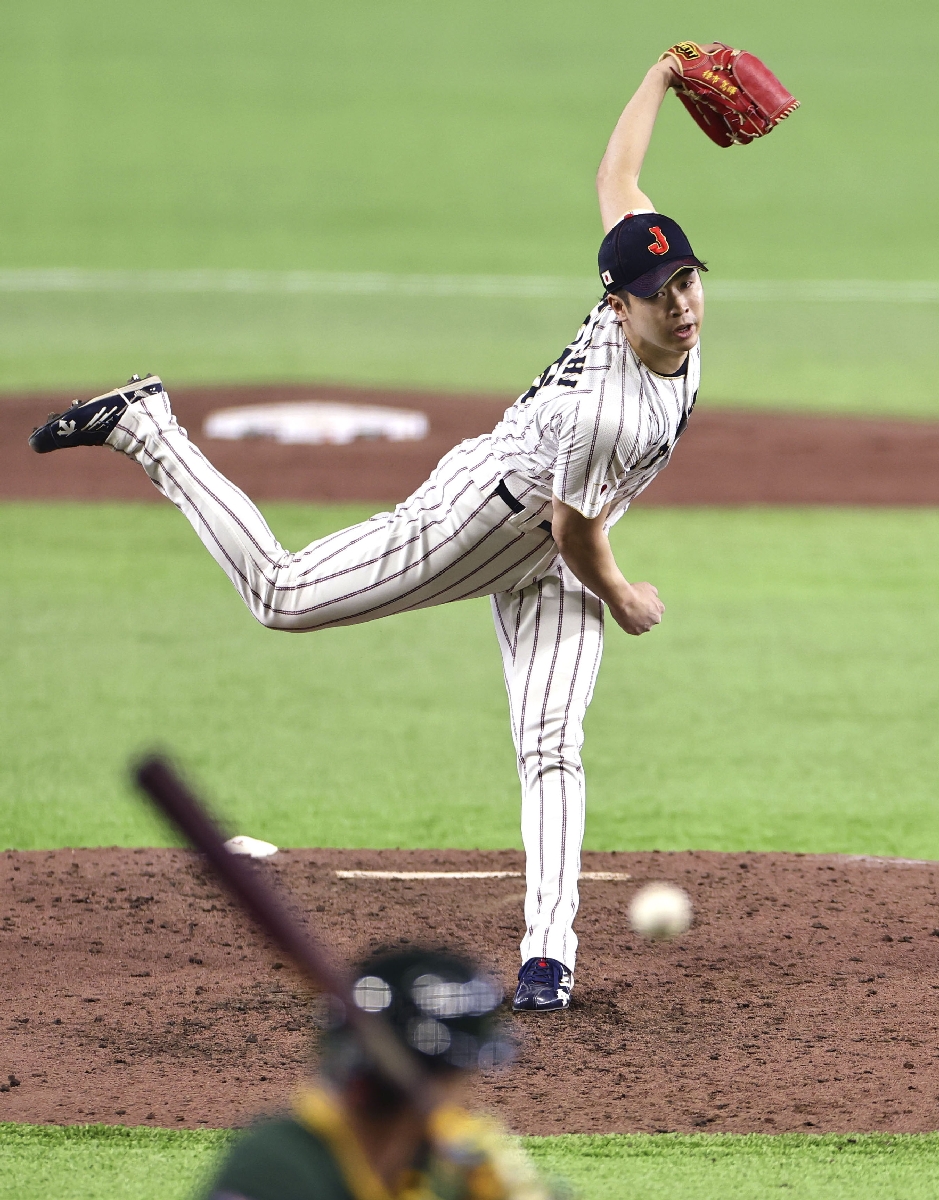 WBCで活躍した種市=8日のオーストラリア戦、東京ドーム