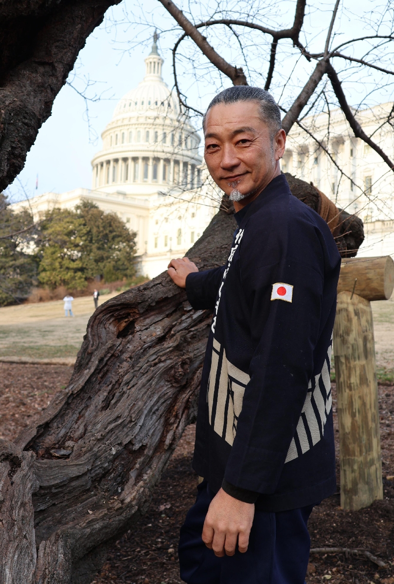 　米首都で桜の古木の保存に取り組む藤元蔵人さん
