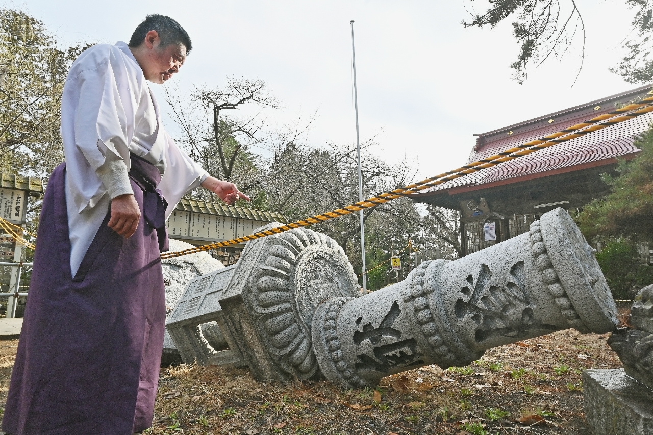 【八戸震度６強】“祈りの場”復興に力貸して　被災の長者山新羅神社がCF