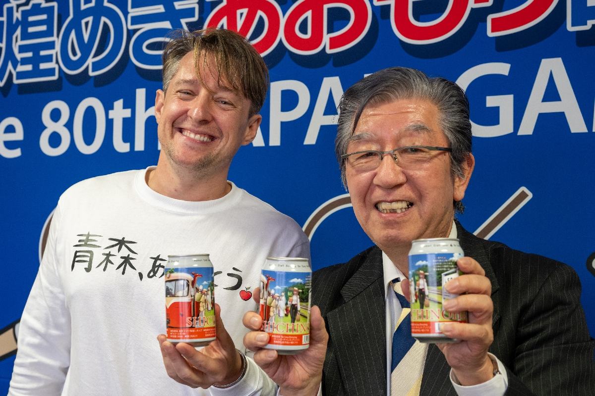 ラベルに懐かしのレールバス　七戸町ＰＲクラフトビール完成