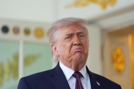 トランプ米大統領=13日、ワシントン(AP=共同)