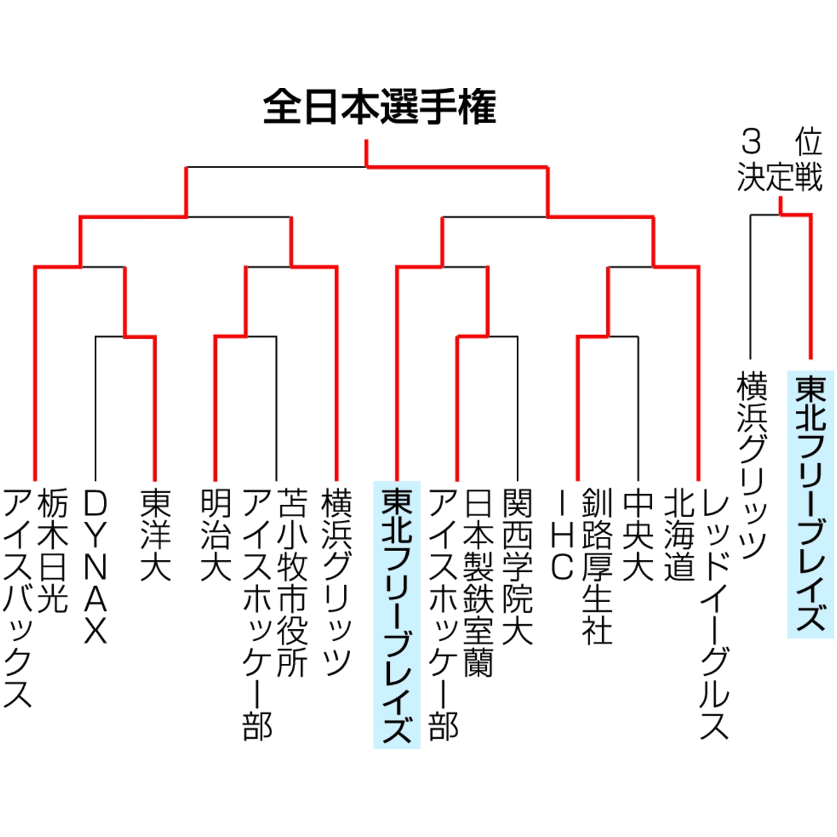 全日本アイスホッケー選手権大会(A)の結果