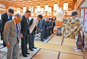建て替え工事中の無事故を祈願 野辺地ウインドファームで安全祈願祭