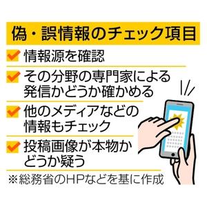 地震時、SNS上の偽・誤情報に注意を
