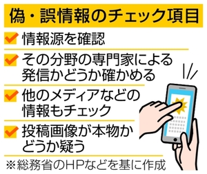 【2026震度６強】真偽不明の情報に注意　災害時のSNS、信頼できる組織の情報確認を