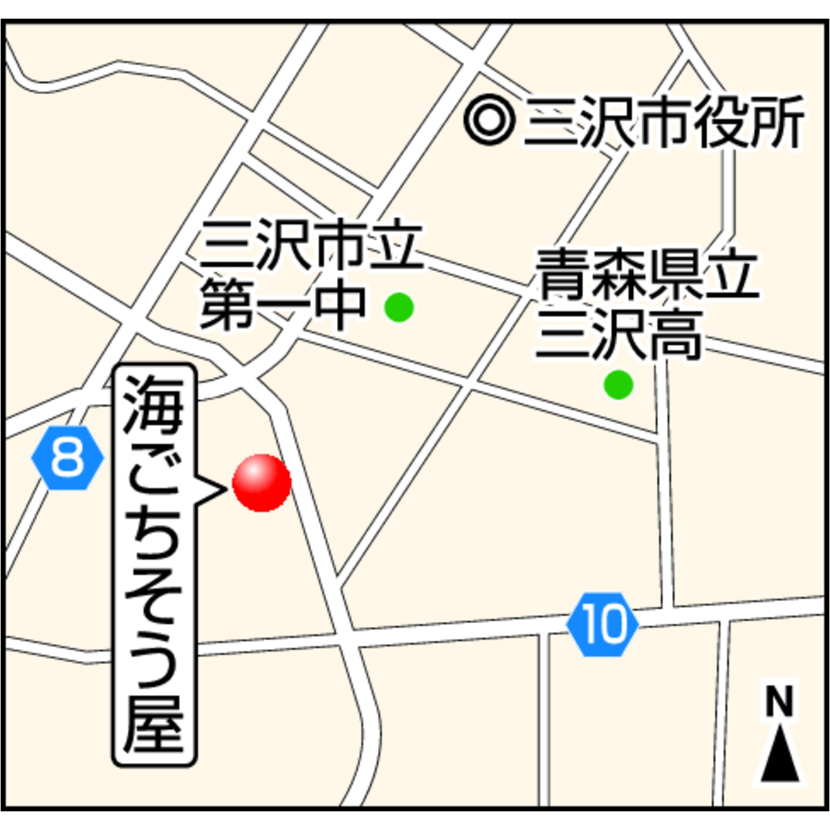 海ごちそう屋の位置図