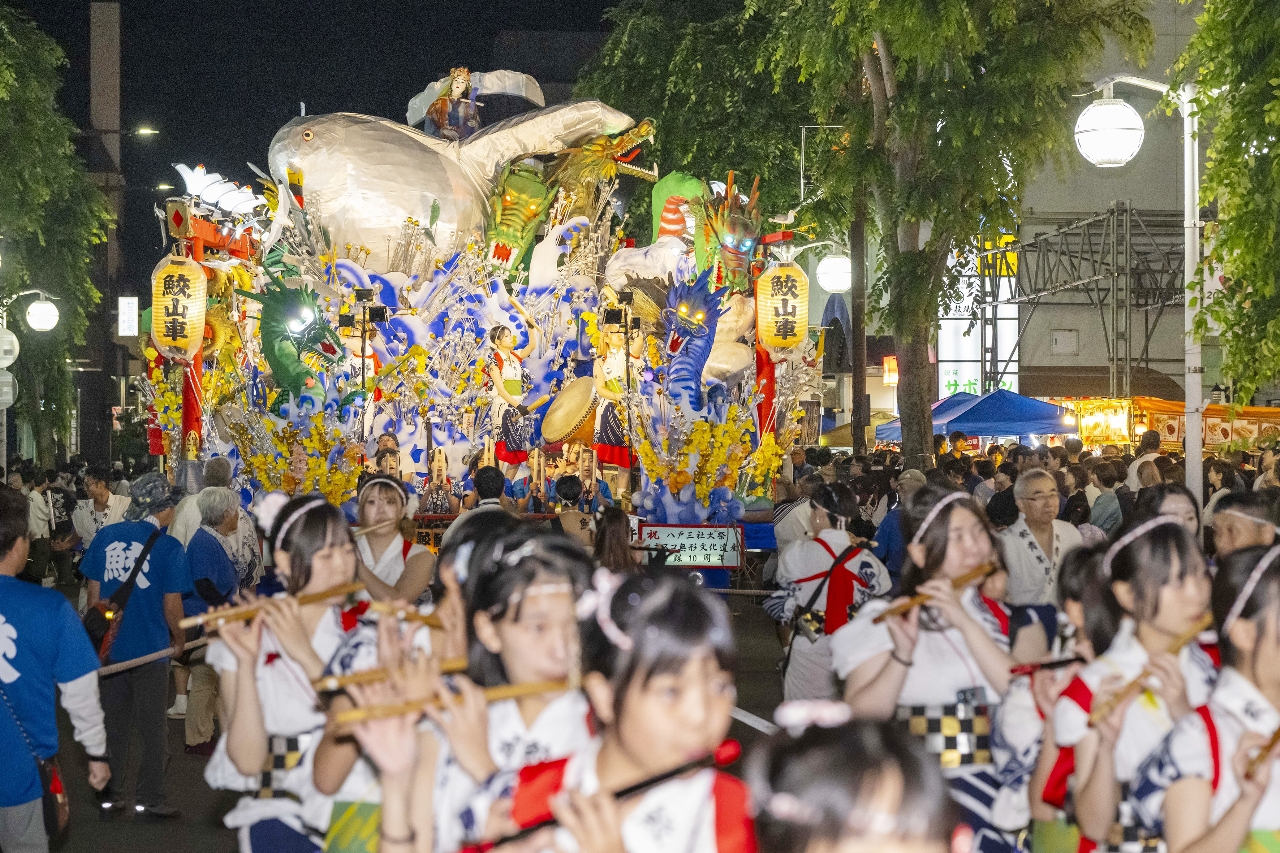 来年以降、八戸三社大祭への特別参加をしばらく断念する方針の鮫青年会＝２日