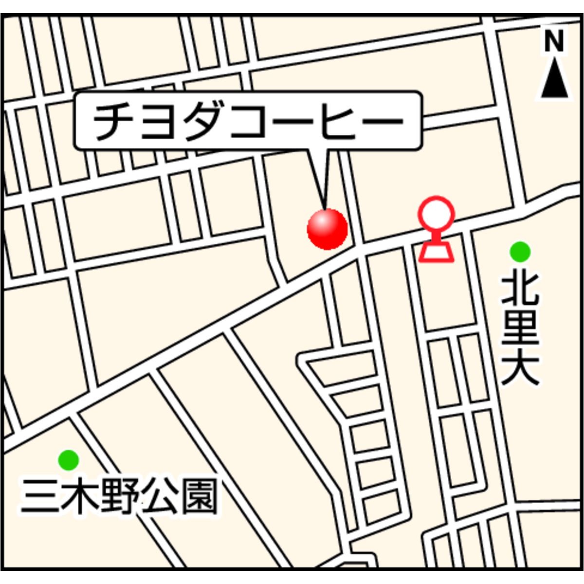 チヨダコーヒーの位置図