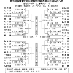東北大会出場3枠懸け火花 高校野球秋季青森県大会、組み合わせ決まる