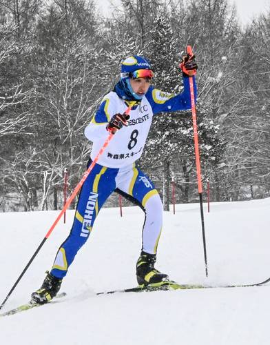 【中学校大会女子3キロフリー】2位だった乙部海音(野辺地)