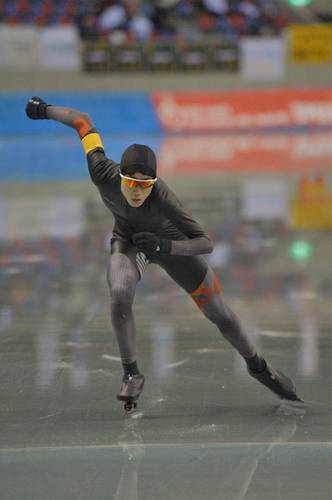 【男子3000メートル】1分25秒39で50位だった松岡直輝(八戸二)=長野市ビックハット