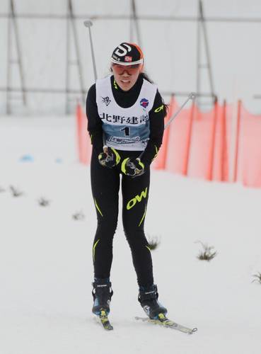 【女子複合】3位に入賞した藤元彩子(金木)の距離=野沢温泉スキー場南原コース