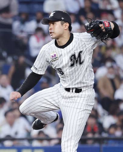 日本ハム戦に先発したロッテ・種市=ZOZOマリン