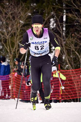 【男子10キロクラシカル】29分23秒5で34位だった亀田朝陽(野辺地)=たやまクロスカントリー場
