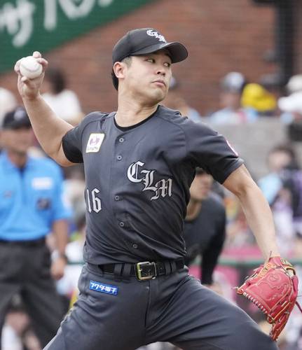 楽天戦に先発したロッテ・種市=楽天モバイルパーク
