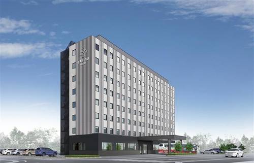 「たびのホテル六ケ所村」の外観パース(サンフロンティアホテルマネジメント提供)