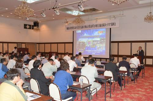 地元受注を見据えた第1回の説明会には多くの企業が参加した=1日、六ケ所村